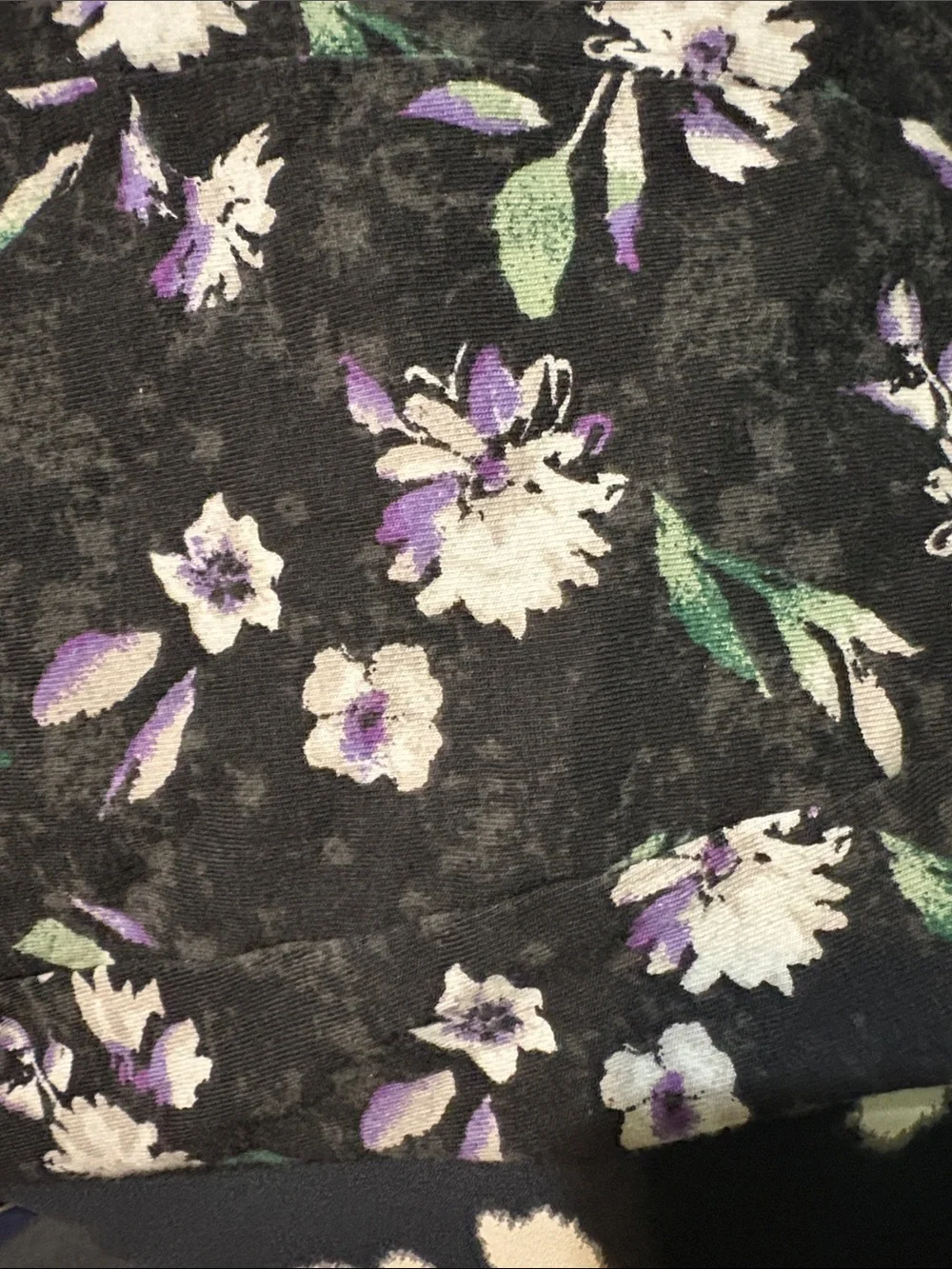 American Eagle Outfitters Black Floral Button-Front Skater Skirt